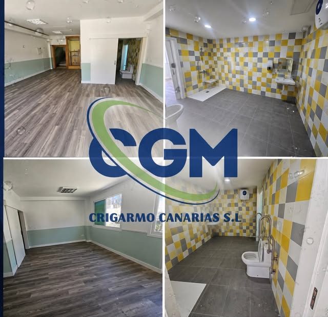 Reforma de local y aseos con alicatado y sanitarios, obra de CRIGARMO CANARIAS.
